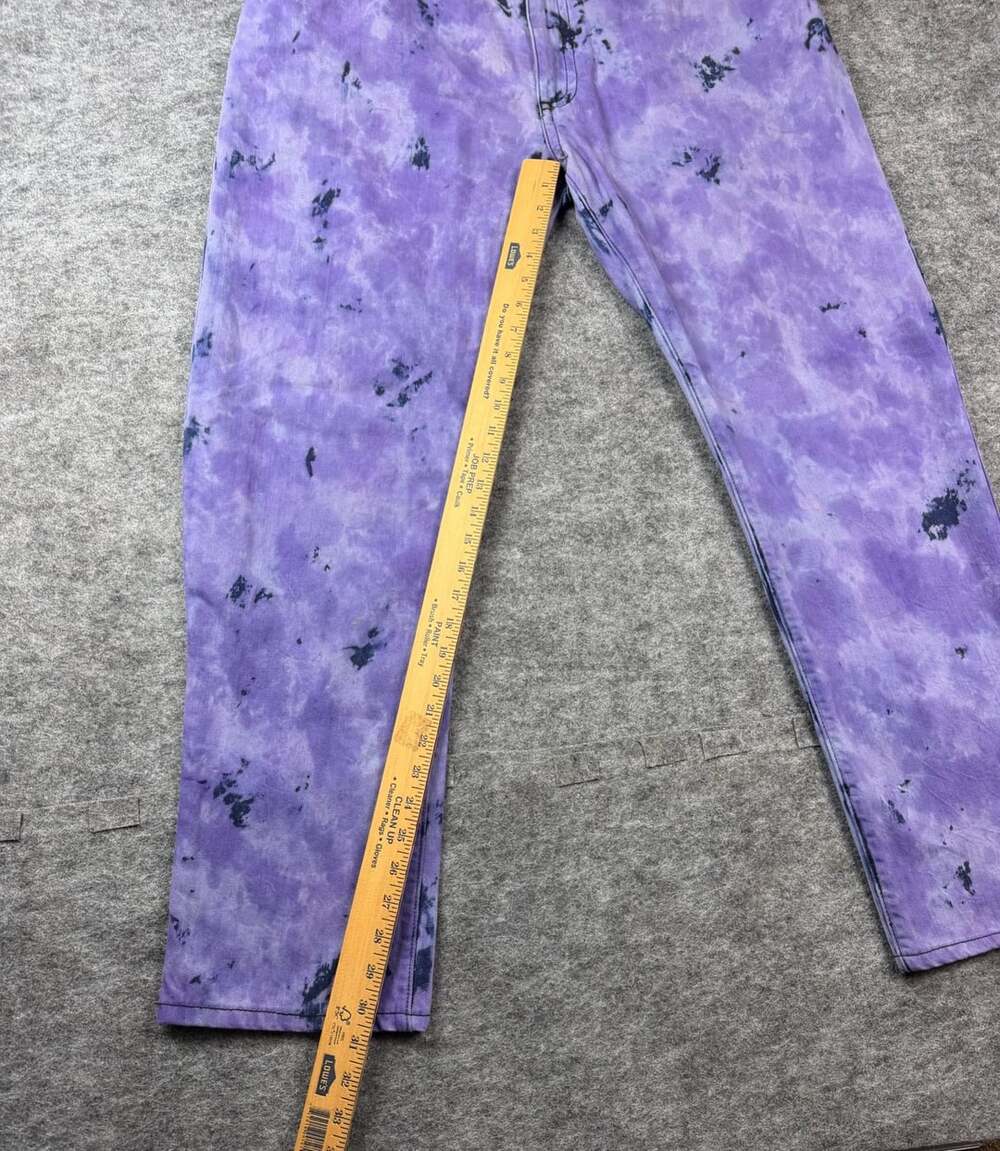 Robin's Jean Long Flap Jeans Purple Tie Dye Crystals Men’s Size 38 X 31 - Picture 3 of 10